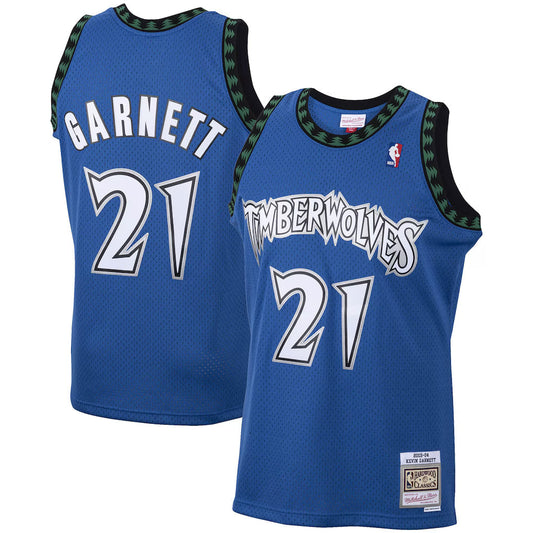 Kevin Garnett Minnesota Timberwolves 2003/04 Hardwood Classics Jersey - Blue