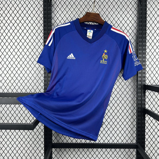 France Home Jersey 2002 Retro Football Kit Soccer Shirt