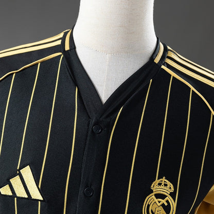 Real Madrid Jersey 25/26 Black Gold Baseball Kit