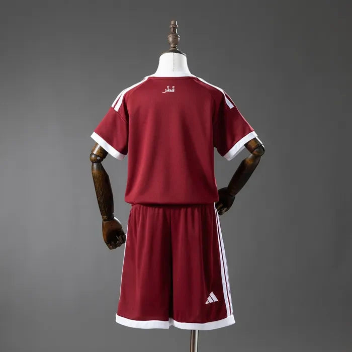 Kids Qatar Home Jersey 2026 World Cup Football Kit Soccer Shirt