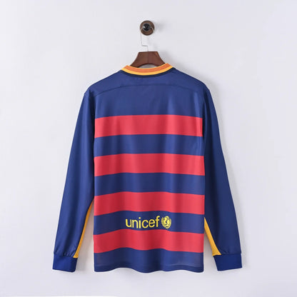 Retro Barcelona Jersey 2015/16 Home Long Sleeves Football Kits Soccer Shirt