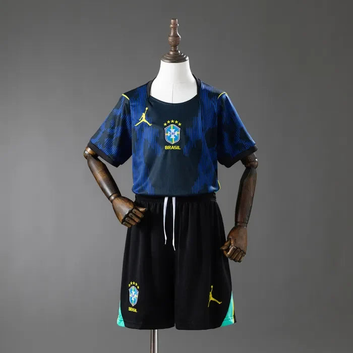 Kids Brazil Away Jersey 2026 World Cup Football Kit Soccer Shirt