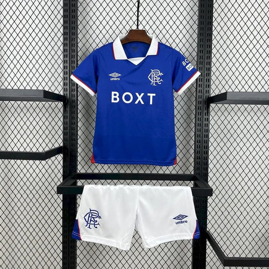 Kids Rangers Jersey 25/26 Home Football Kit Soccer Jersey