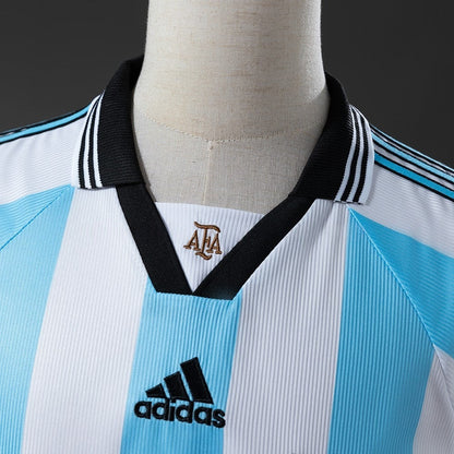 Argentina Jersey 1998 Home Retro Football Kit Long Sleeves