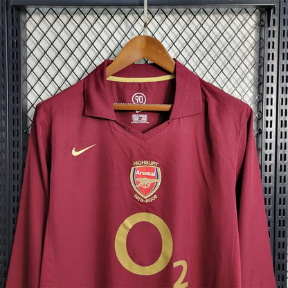 Retro Arsenal Jersey 2005/06 Home Long Sleeves Football Kits Soccer Shirt