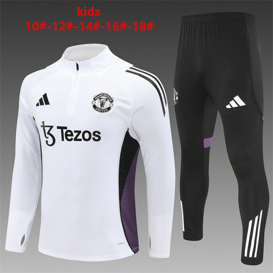 Kids Manchester United Training Tracksuits 25/26 Football Kit Soccer Jersey