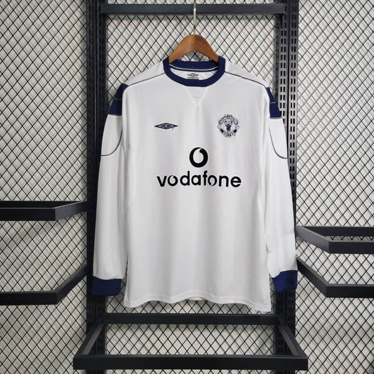Manchester United Jersey Away Kit 99/00 Retro Long Sleeves Football Team Soccer Shirt