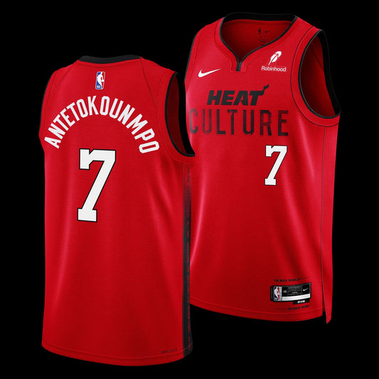 Giannis Antetokounmpo Miami Heat Culture Jersey - Blood Red