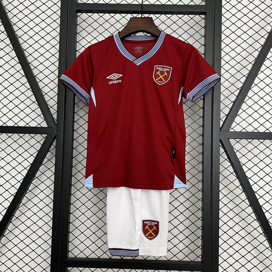 Kids West Ham United Jersey 25/26 Home Football Kit Soccer Jersey