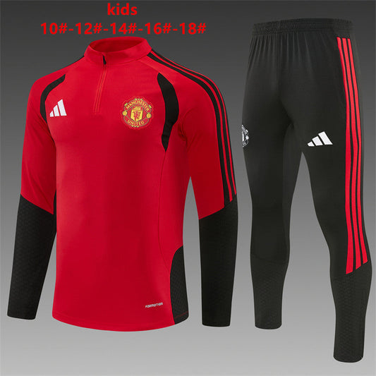 Kids Manchester United Training Tracksuits 2026-2027 Football Kit Soccer Jersey