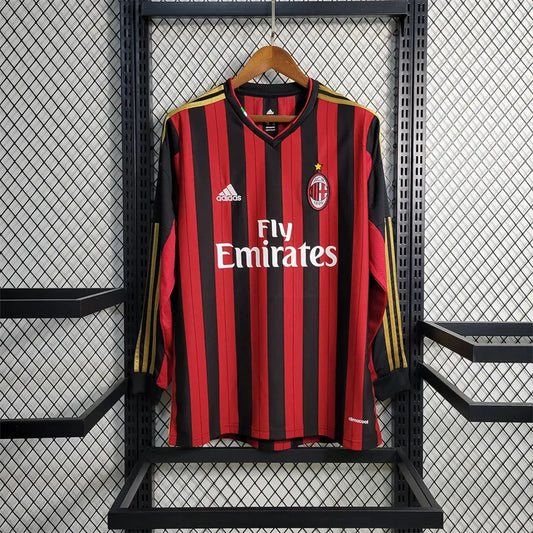 AC Milan Jersey Home Kit 2013 2014 Retro Long Sleeves