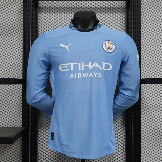 Player Version Manchester City Home Kit 24/25 Football Jersey Long Sleeves