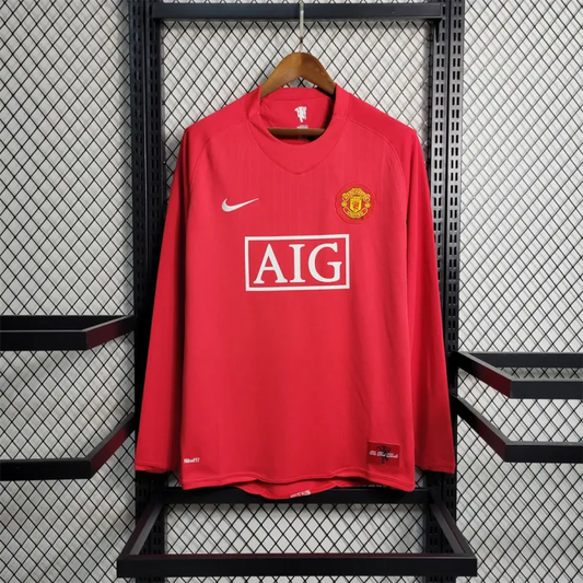 Manchester United Jersey Home Kit 07/08 Retro Long Sleeves Football Team Soccer Shirt